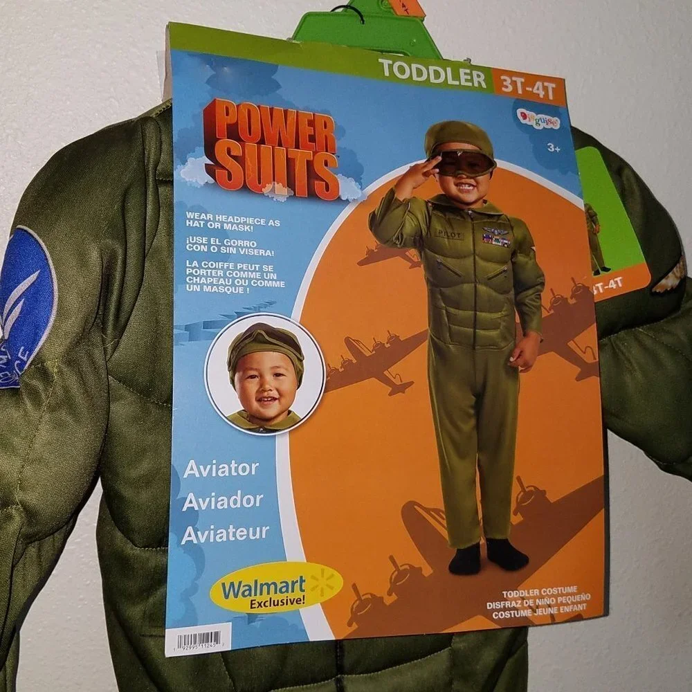 Aviator Power Suits Pilot Halloween Costume 3T-4T